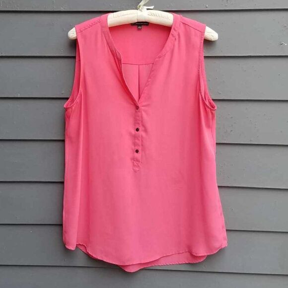Adrianna Papell Coral Button Down Sleeveless Blouse size Large - Picture 1 of 8